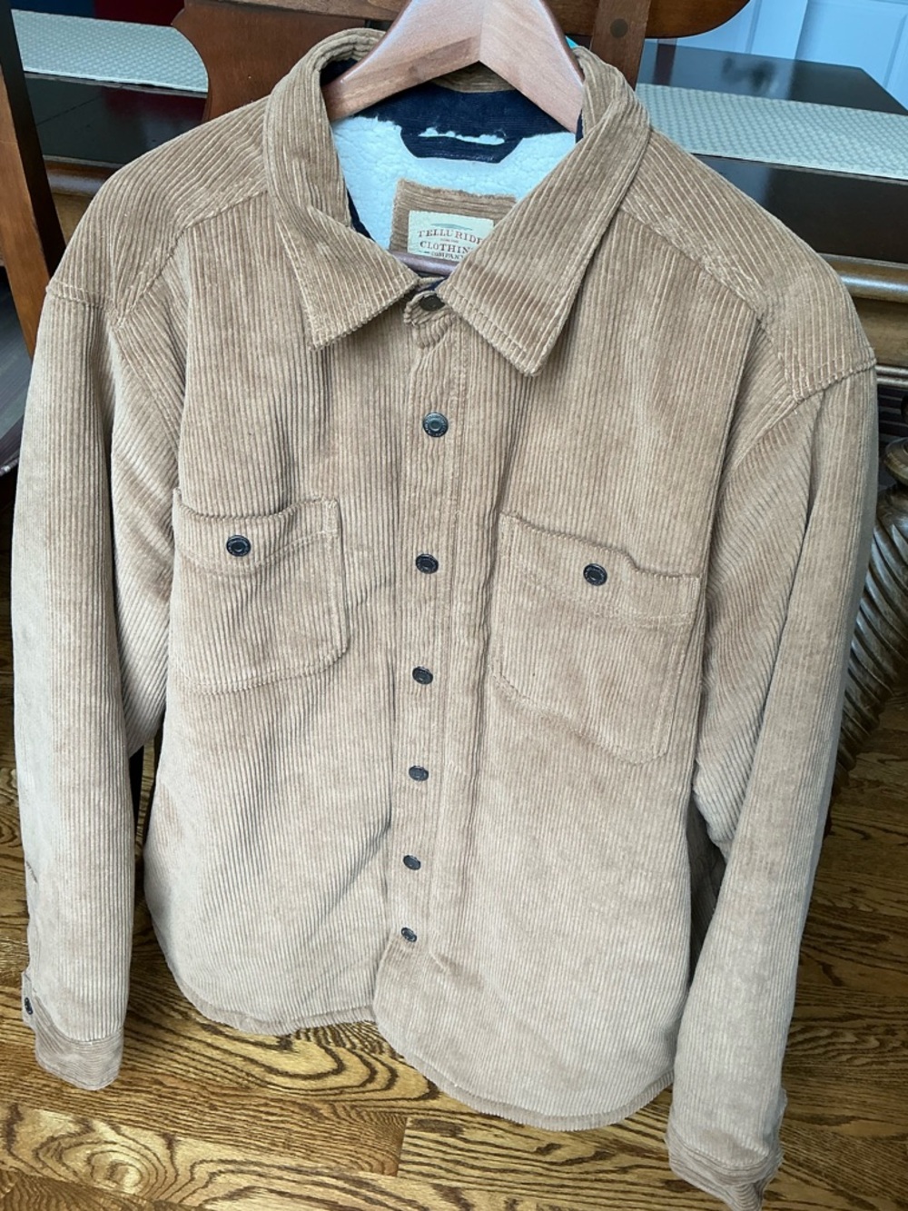 Telluride Clothing Company Corduroy Shacket with Sherpa Lining Sz XL - Picture 10 of 10